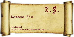 Katona Zia névjegykártya